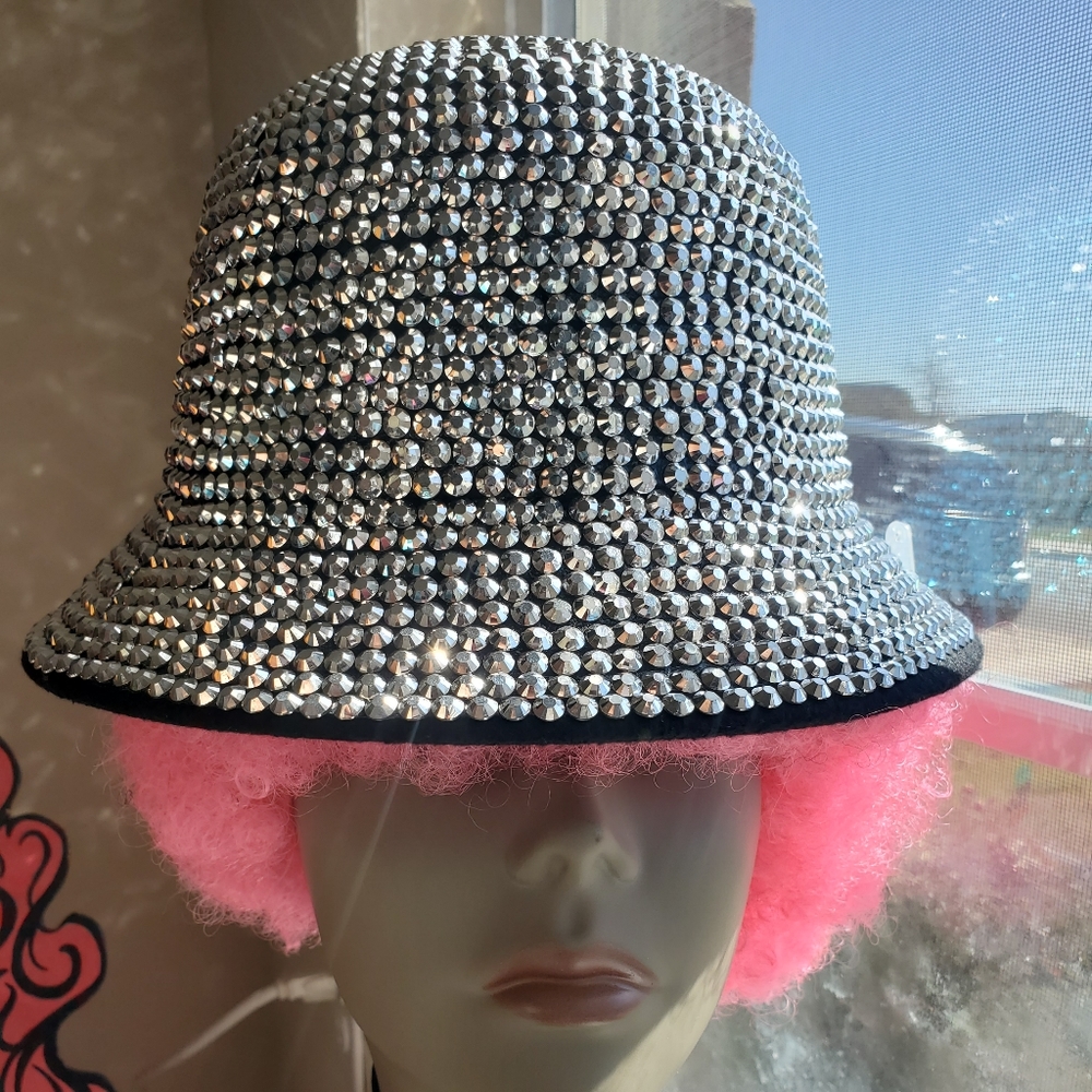 Rhinestone studded bucket hat